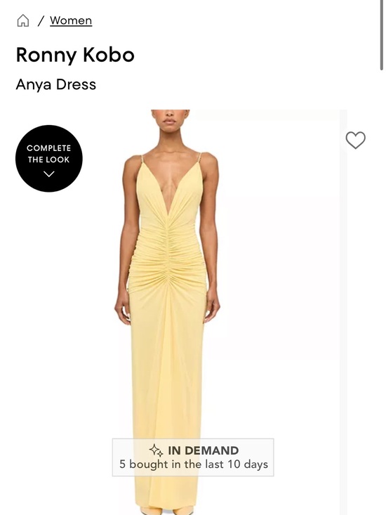 Ronny Kobo Collection Dresses & Skirts - Ronny Kobo Yellow Ruched V-Neck Maxi Dress